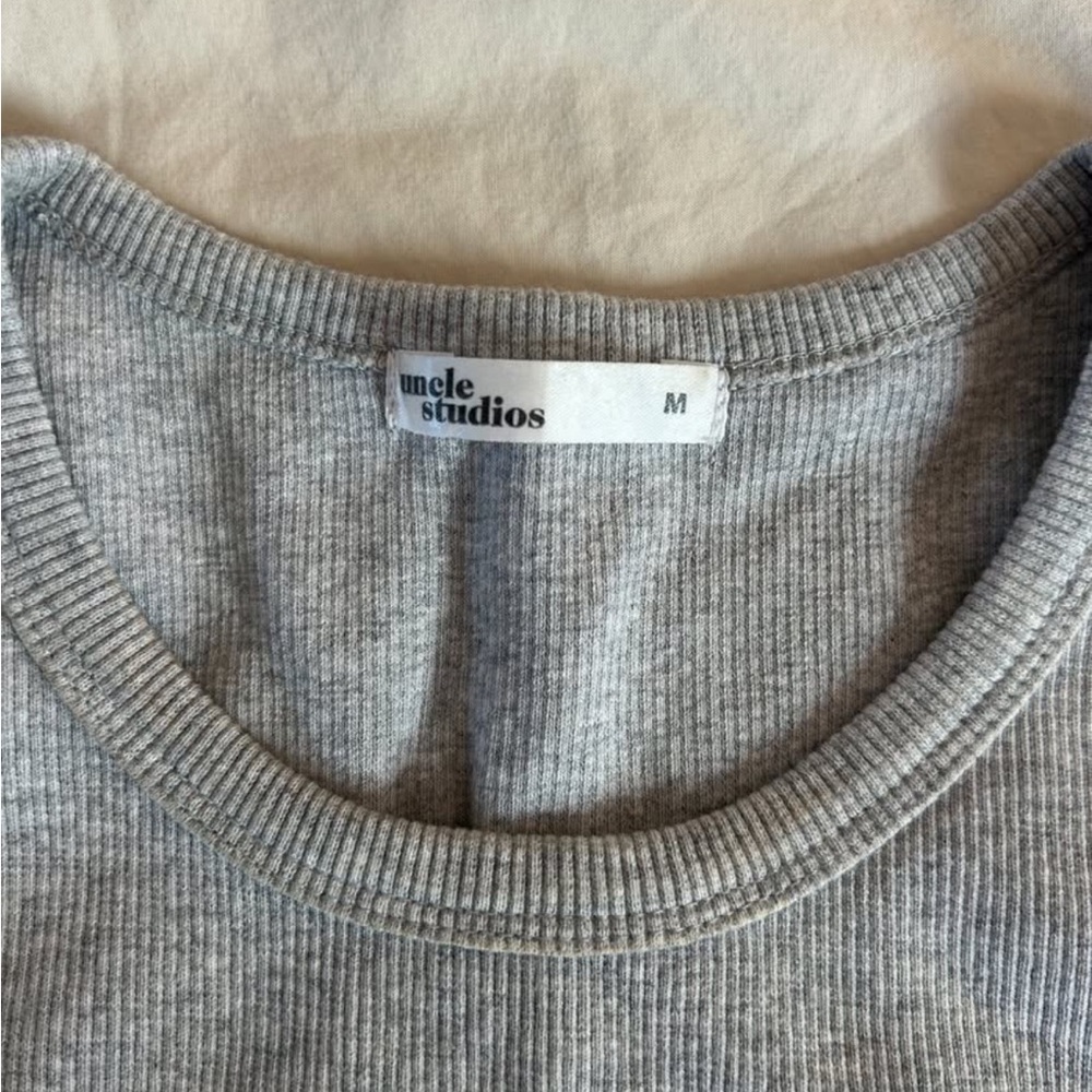 Uncle Studios Grey Ribbed Tank Top - Picture 2 of 3